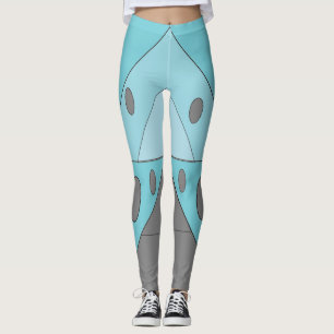 Leggings Triangles Motif géométriques bleu Turquoise Funny