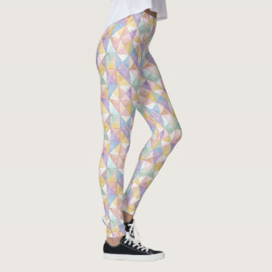 Leggings Triangles Patchwork Matelassé Abricot Lavande Saug