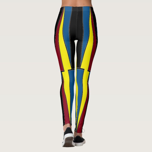 Leggings Triangles Rouge Jaune Bleu (Dos)