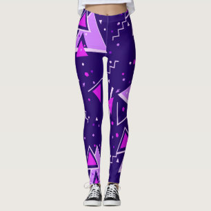 Leggings Triangles Sassy Vibrant 80s Jambes violettes