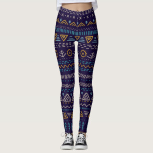 Leggings Tribal Hand-Drag : Ethnic Seamless Motif
