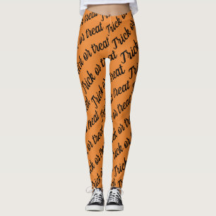Leggings tricher ou traiter le motif cursif pour Halloween