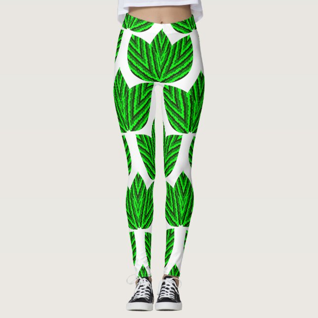 Leggings Trios de feuilles (Devant)