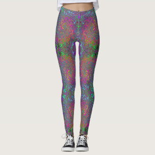 Leggings Trippy Hot rose Abstrait Retro Liquid Swirl