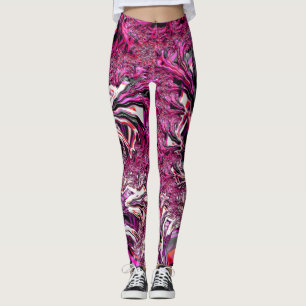 Leggings Trippy Vibrant Psychedelic Funky Fractal Art
