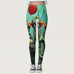 Leggings Trois Clowns Déplaisants Crâne conception de la pe
