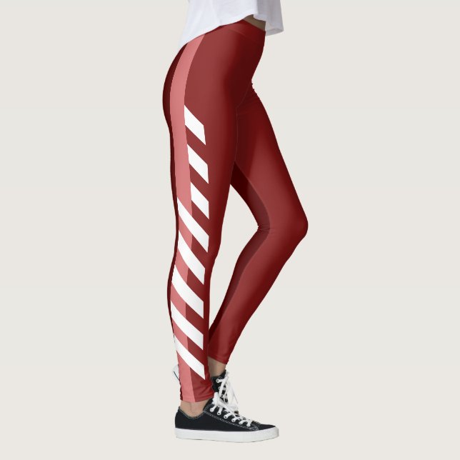 Leggings Trois guêtres rayées de rouges (Droite)
