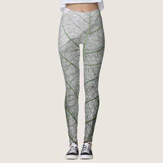 Leggings Trois squelettes de feuilles (Devant)