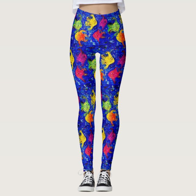 Leggings Trop Cool pour les légendes de poisson à l'école (Devant)