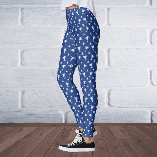 Leggings trophée de thème sportif symbole étoiles motif ble (Créateur téléchargé)