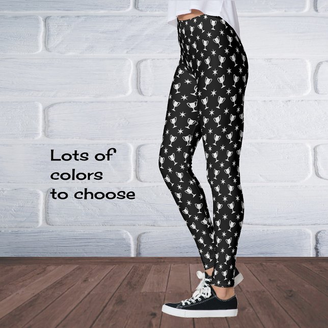 Leggings trophée de thème sportif symbole étoiles motif noi (Créateur téléchargé)