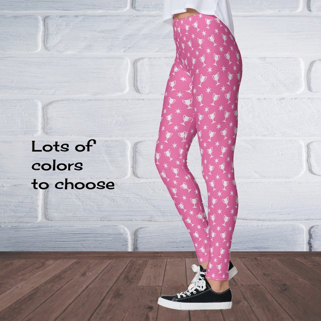 Leggings trophée de thème sportif symbole étoiles motif ros (Créateur téléchargé)