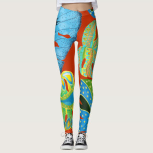 Leggings Tropical Chic : Motif feutré sans joint.