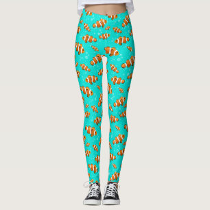 Leggings Tropical Clownfish & Bubbles Motif