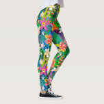 Leggings Tropical Floral Pattern Colorful fleurs Whimsical<br><div class="desc">Découvrez le style de ces leggings super amusants avec un motif floral tropical fantaisiste mis en valeur par les fleurs roses et oranges et les fougères vertes. Idéal pour passer une nuit à l'extérieur,  faire de l'exercice à la salle de sport ou des vacances à la plage tropicale.</div>