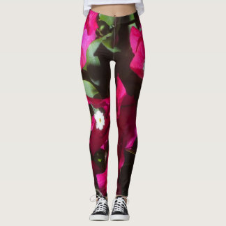 Leggings Tropical Floral Print, Retro Mood