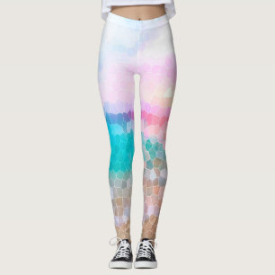 Leggings Tropical Morning Sunrise Stain Glass Beach