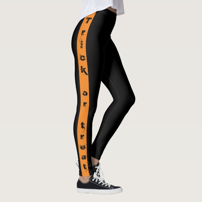 Leggings Trou noir et orange ou traitement Halloween (Droite)