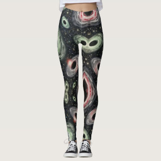 Leggings Trous Noirs Et Motif Éloigné