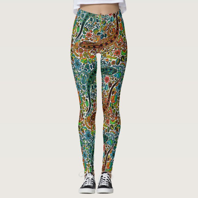 Leggings Trouvez les geckos (Devant)