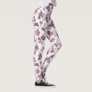 Leggings Trouvez votre zen dans le style ! Yoga floral viol