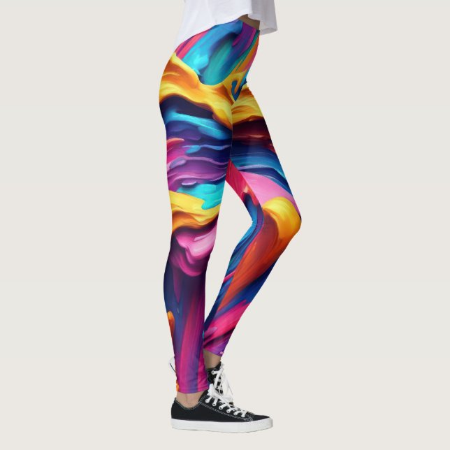Leggings Trucs de peinture Abstraite psychédélique (Droite)