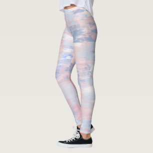 Leggings Trucs de peinture bleu et blanc Abstraits