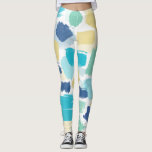 Leggings Trucs de pinceau colorés<br><div class="desc">Bright and colorful aquarelle brosse le motif dans de belles teintes jaunes,  vertes,  aqua,  et bleues.</div>