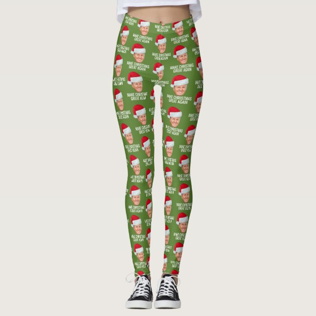 Leggings Trump avec Santa Hat - Rendre Noël magnifique (Devant)