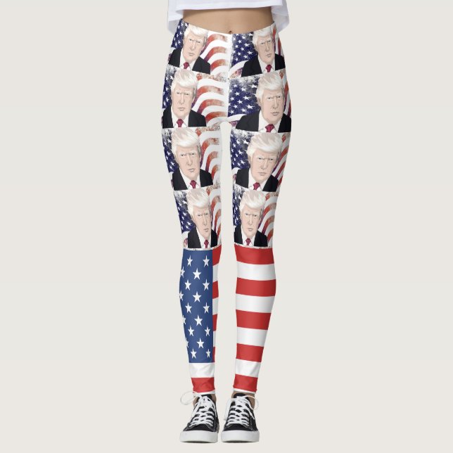 LEGGINGS TRUMP PATRIOTIQUE YOGA PANTS LEGINES (Devant)