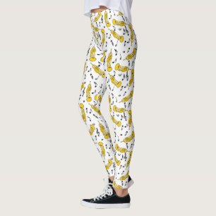Leggings Trumpet Music Notes Motif