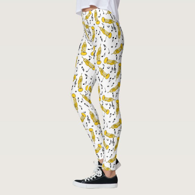 Leggings Trumpet Music Notes Motif (Gauche)