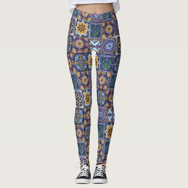 Leggings Tuiles de Talavera de Mexicain (Devant)