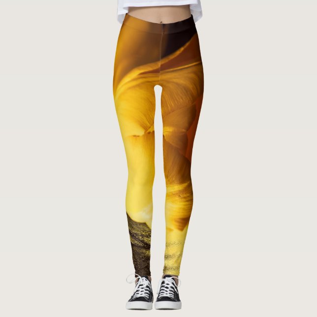 Leggings Tulipe jaune romantique (Devant)