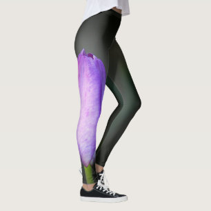 Leggings Tulipe pourpre sur Noir fumé
