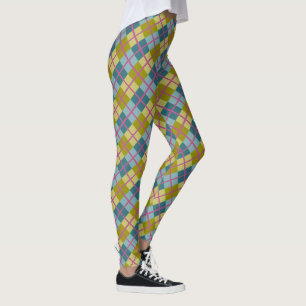 Leggings Turquoise bleu or jaune Magenta Motif