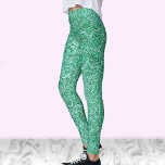 Leggings Turquoise bleu-vert moderne design motif tendance<br><div class="desc">Ces pattes turquoises foncées et blanches sont un bon motif basique qui est mignon pour les cours de yoga ou juste pour le repos.</div>