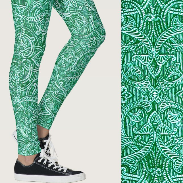 Leggings Turquoise bleu-vert moderne design motif tendance (Créateur téléchargé)