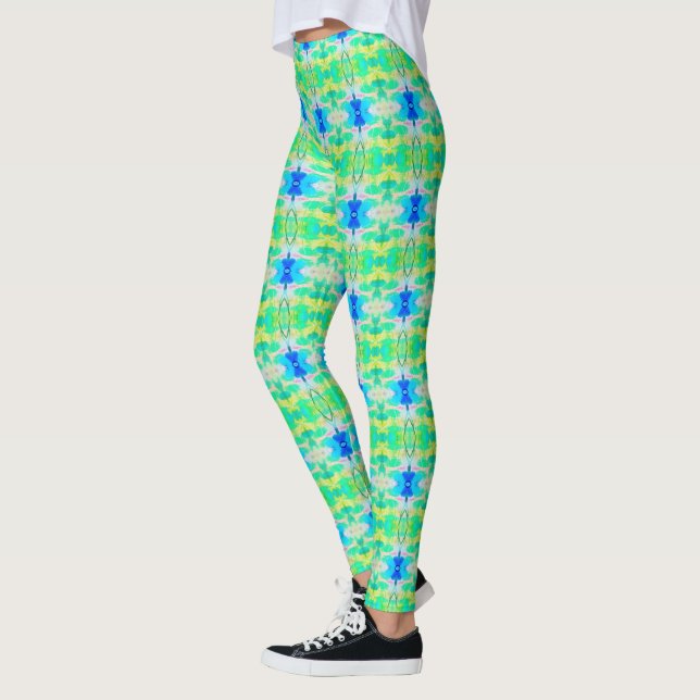 Leggings Turquoise Bleue Bleu Bleu Bleu Draps (Gauche)
