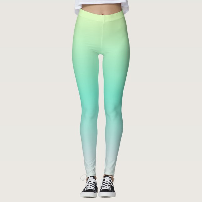 Leggings Turquoise Clair Moderne Ombre (Devant)