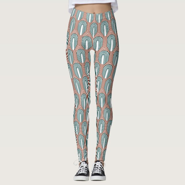 Leggings Turquoise et cuivre (Devant)
