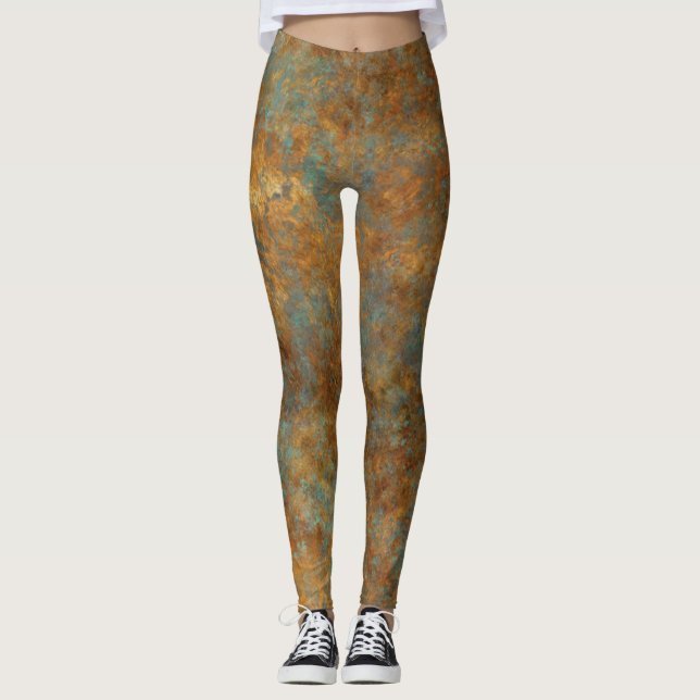 Leggings Turquoise Et Cuivre (Devant)