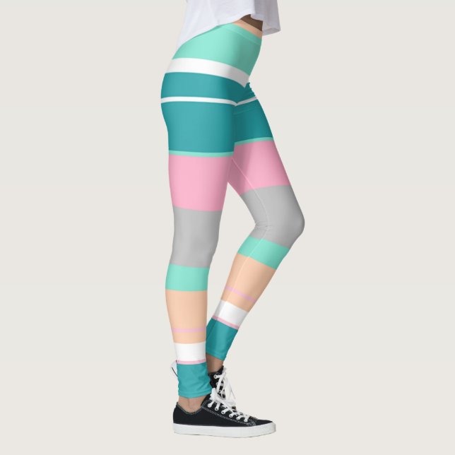 Leggings Turquoise et Pêche Vibe Positive (Droite)