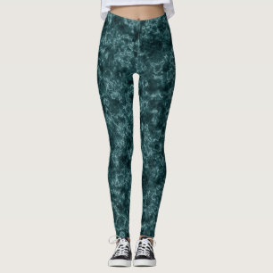 Leggings Turquoise foncé, marbre