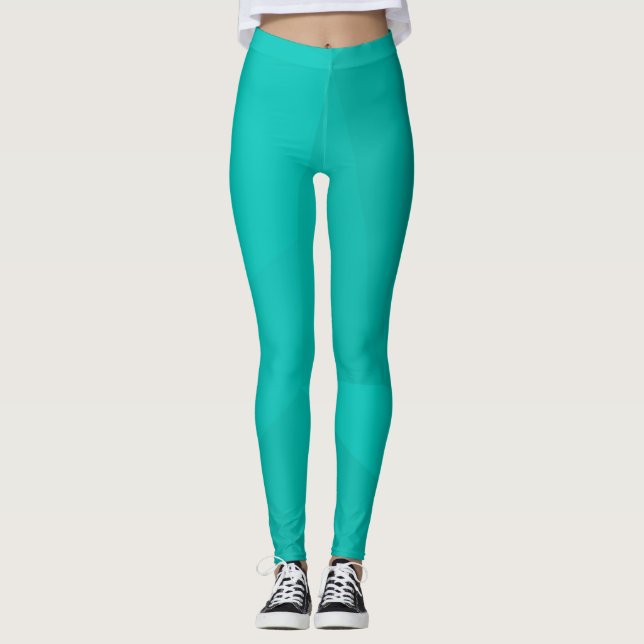 Leggings Turquoise, moderne, cool, art géométrique tendance (Devant)