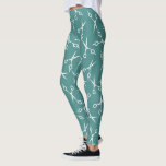 Leggings Turquoise moderne de motif de ciseaux de coiffeur<br><div class="desc">Guêtres modernes de turquoise de motif de ciseaux de coiffeur.</div>
