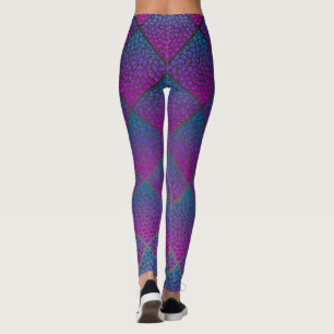 Leggings Turquoise moderne Poster de animal de diamants de 