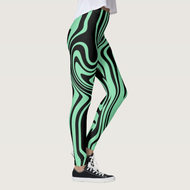 Leggings turquoises en bande noire - Choisir la co (Droite)