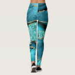 Leggings turquoises en marbre bleu Parties scintil<br><div class="desc">Leggings avec Agate Turquoise Blue Gold Parties scintillant Marbre Aqua Turquoise Geode Cadeau Personnalisable - ou Ajouter Votre Nom / Texte - Faites votre cadeau spécial! Redimensionnez et déplacez ou retirez / ajoutez du texte / des éléments avec l'outil Personnalisation ! Conception par MIGNED ! S'il vous plaît voir mes...</div>