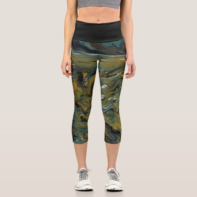 Leggings turquoises, Gold, White et Black Oils (Recto)